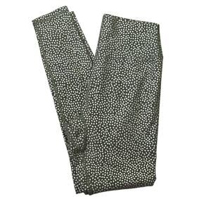 Buff Bunny Collection Olive Gold Spotted Athletic Hiking Yoga Women's Leggings M